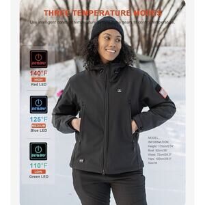 DEWBU Heated Jacket for Women with 12V L BatteryPack Winter Outdoor Box Damaged